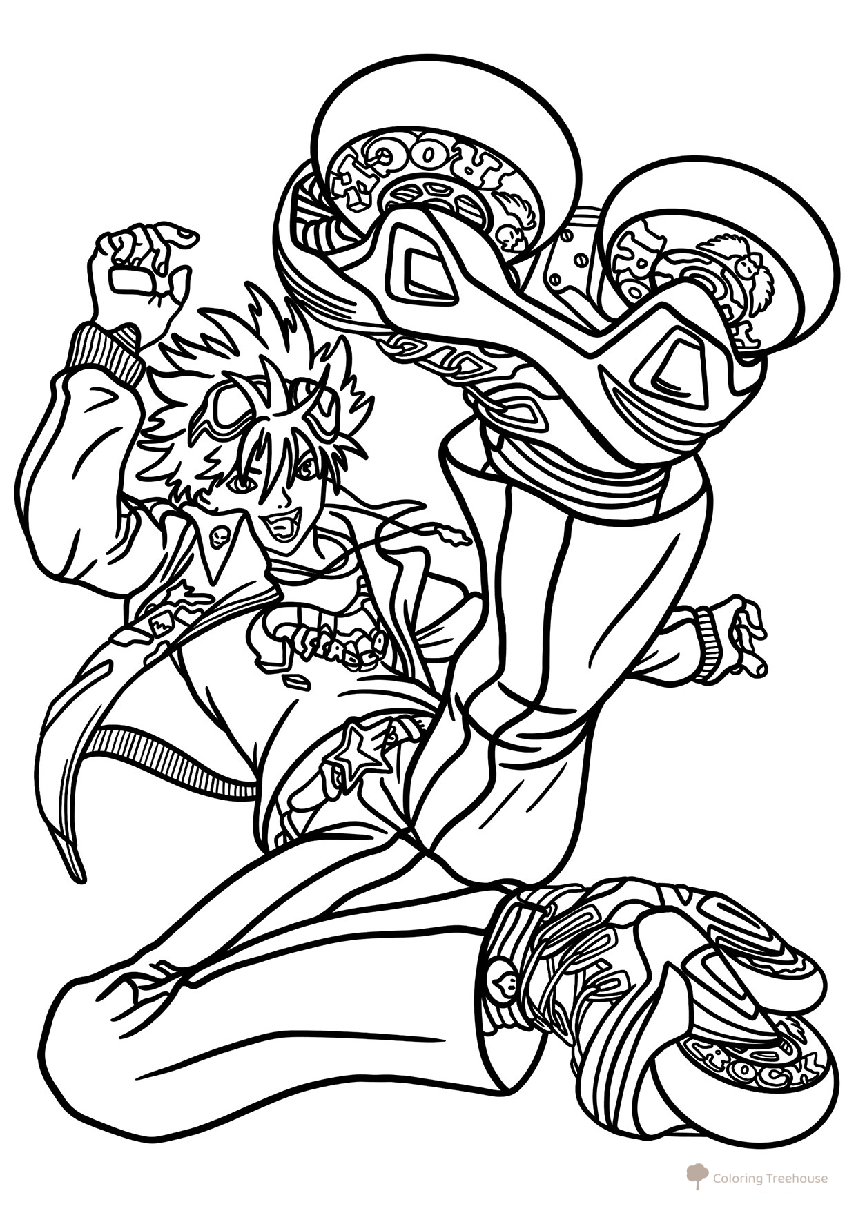Página para colorear «Itsuki Minami del anime Air Gear» dibujo para colorear gratis de Páginas para colorear de anime