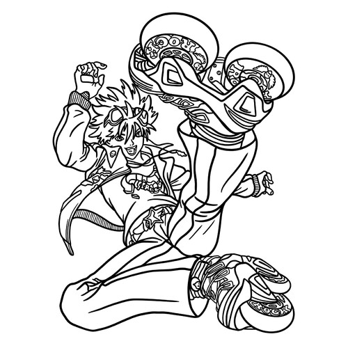 填色页:动漫《空中装备》中的南一树(Itsuki Minami) 免费可打印动漫涂色画涂色页