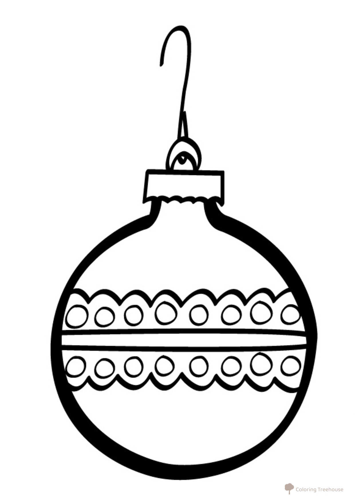 Página para colorear: Bola de Navidad con adorno dibujo para colorear gratis de Páginas para colorear de Año Nuevo para niños