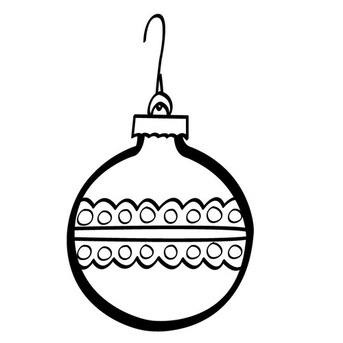 Página para colorear: Bola de Navidad con adorno dibujo para colorear gratis de Páginas para colorear de Año Nuevo para niños