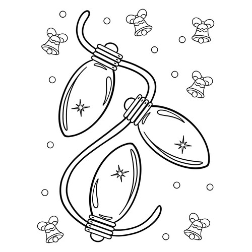 Christmas Tree Bulbs Coloring Page for New Year free printable New Year Coloring Pages for Kids coloring page