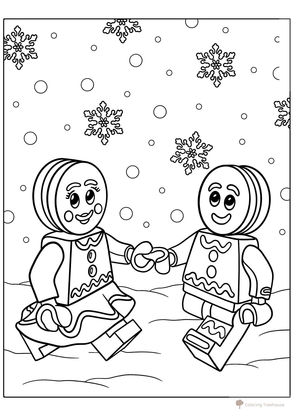 Lego muñecos de jengibre para colorear dibujo para colorear gratis de Páginas para colorear de Año Nuevo para niños