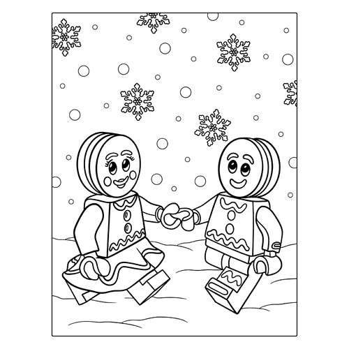 Lego muñecos de jengibre para colorear dibujo para colorear gratis de Páginas para colorear de Año Nuevo para niños