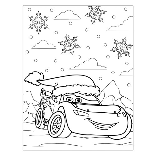Lightning McQueen New Year Coloring Page free printable New Year Coloring Pages for Kids coloring page