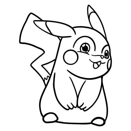 Página para colorear «Pikachu adorable» dibujo para colorear gratis de Páginas para colorear de anime