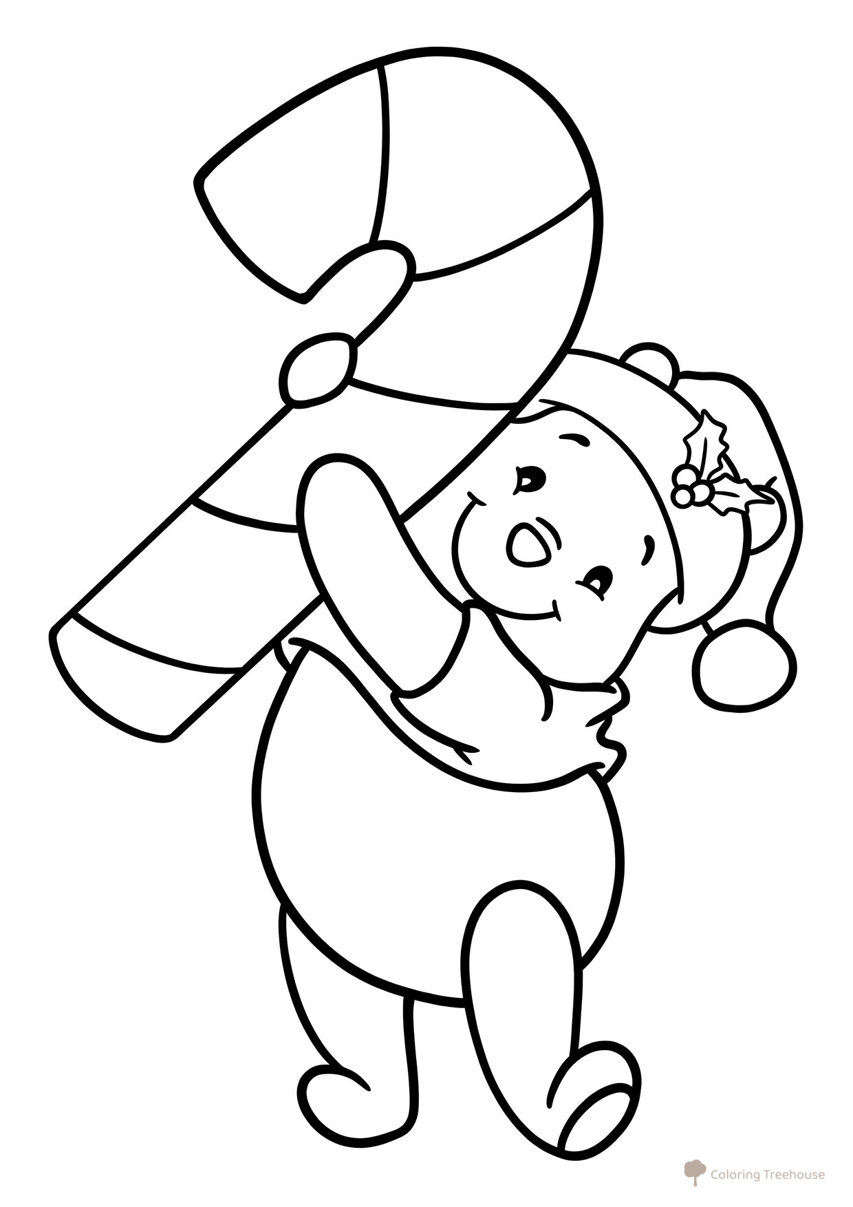 Winnie the Pooh New Year Coloring Page free printable New Year Coloring Pages for Kids coloring page