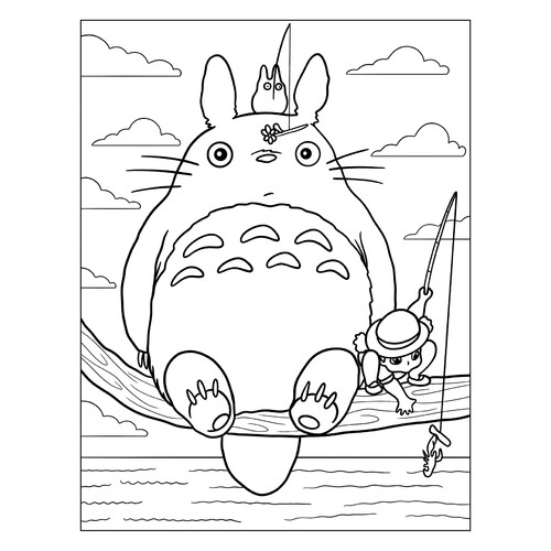 Página para colorear «Mi vecino Totoro» dibujo para colorear gratis de Páginas para colorear de anime