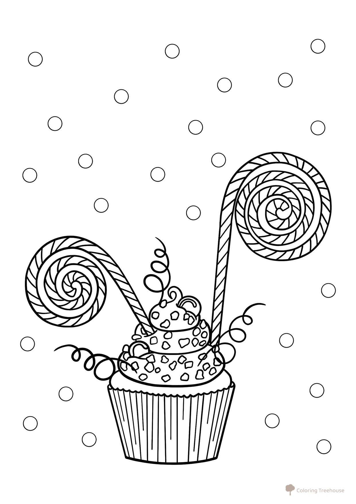 New Year's Pastry Coloring Page free printable New Year Coloring Pages for Kids coloring page