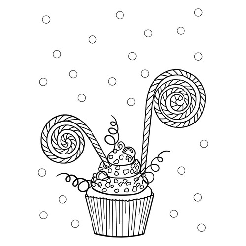 New Year's Pastry Coloring Page free printable New Year Coloring Pages for Kids coloring page