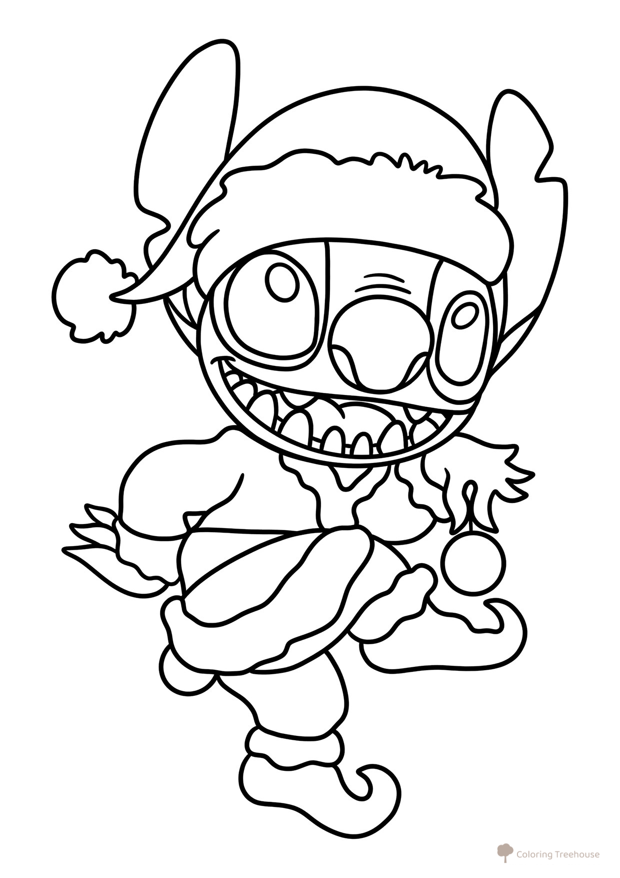 New Year and Stitch Coloring Page free printable New Year Coloring Pages for Kids coloring page