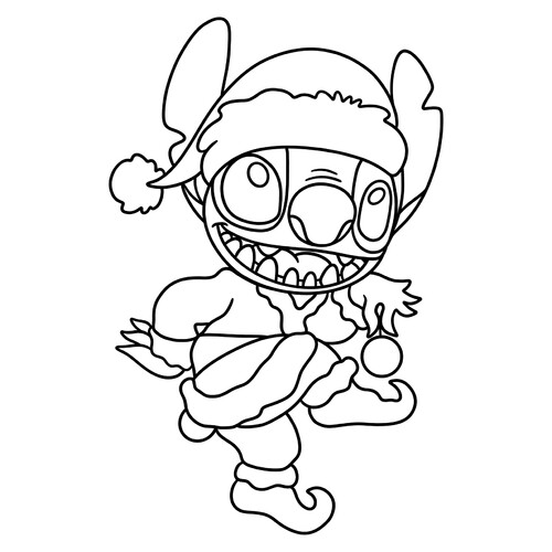 New Year and Stitch Coloring Page free printable New Year Coloring Pages for Kids coloring page