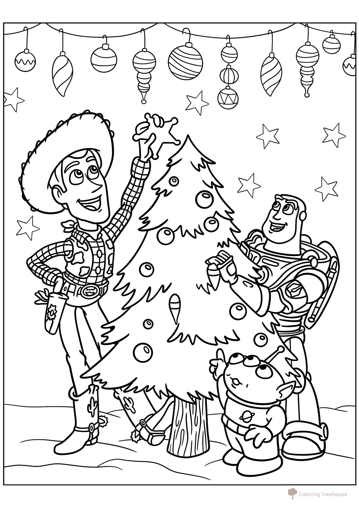 Toy Story New Year Coloring Page free printable New Year Coloring Pages for Kids coloring page