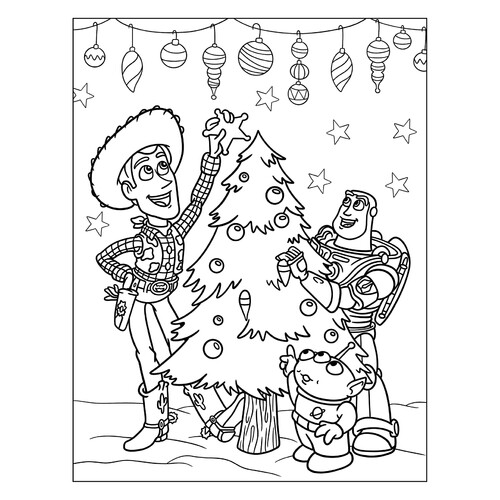 Toy Story New Year Coloring Page free printable New Year Coloring Pages for Kids coloring page