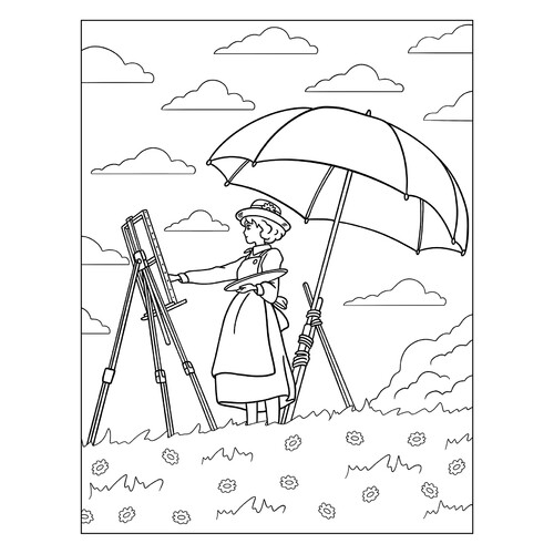 Página para colorear: Naoko Satomi del anime «El viento se levanta» dibujo para colorear gratis de Páginas para colorear de anime