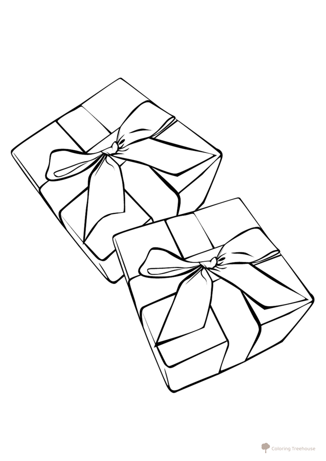 Página para colorear: Cajas de regalo dibujo para colorear gratis de Páginas para colorear de Año Nuevo para niños