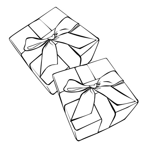 Página para colorear: Cajas de regalo dibujo para colorear gratis de Páginas para colorear de Año Nuevo para niños