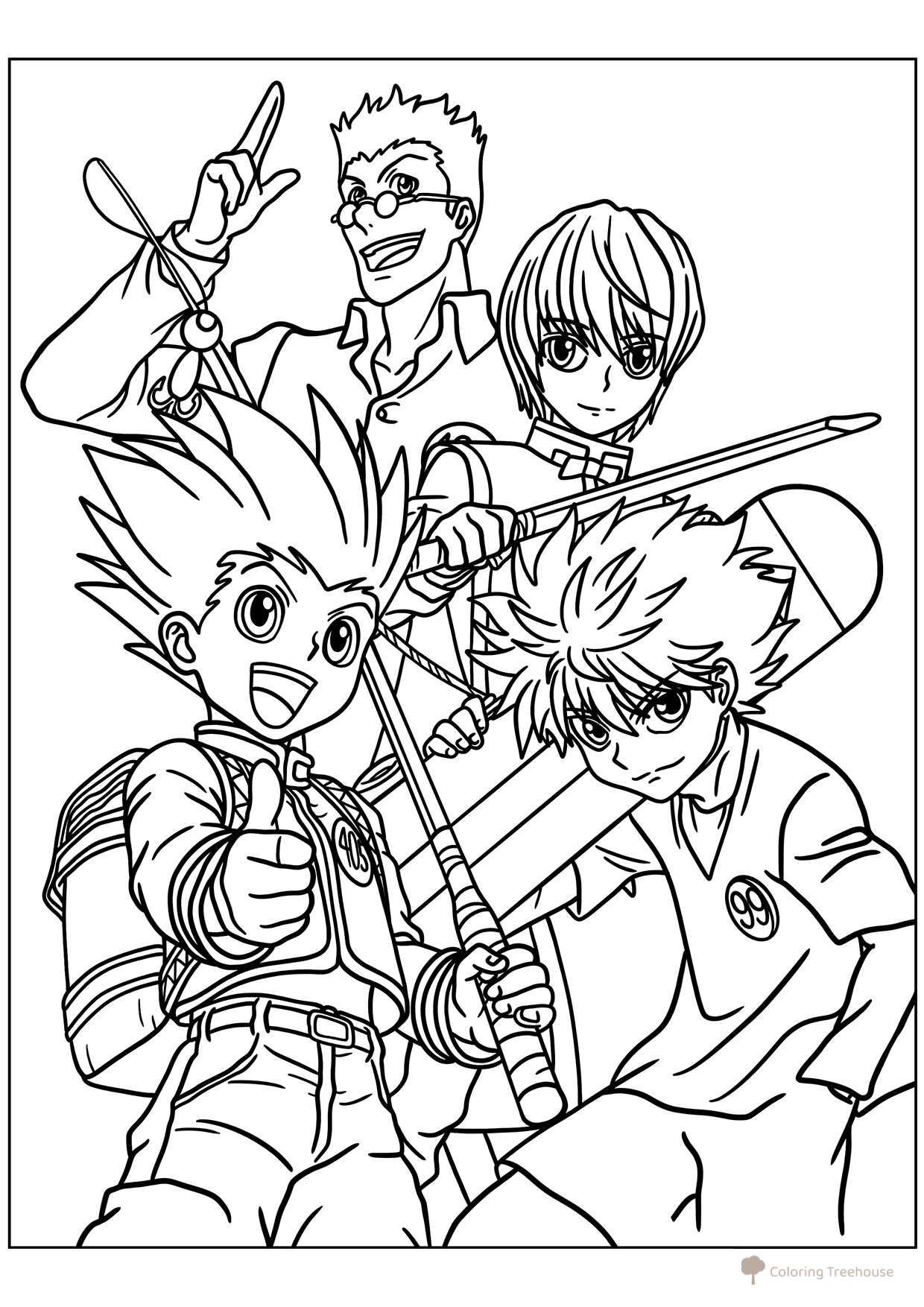 Hunter vs Hunter Coloring Page free printable Anime Coloring Pages coloring page