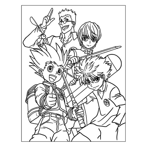 Página para colorear «Cazador x Cazador» dibujo para colorear gratis de Páginas para colorear de anime