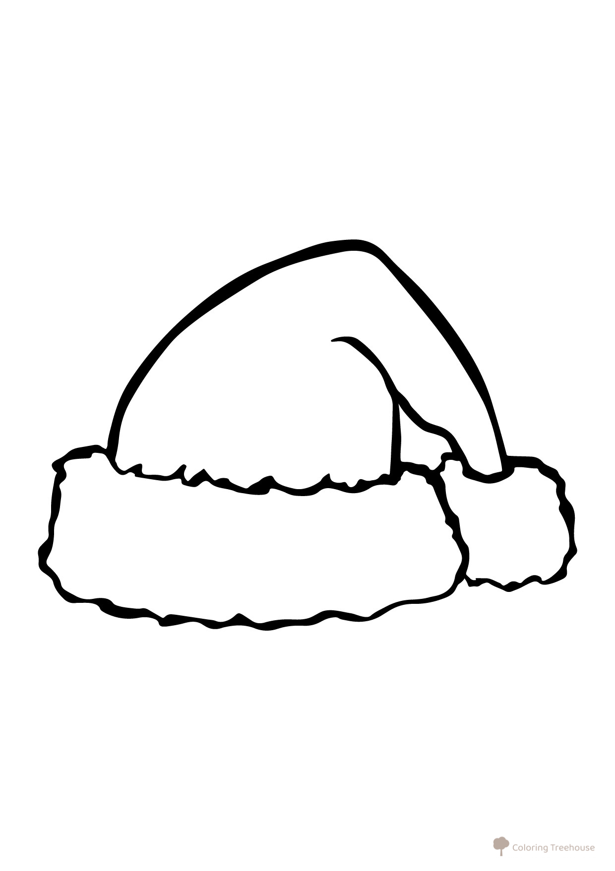Santa Hat Coloring Page free printable New Year Coloring Pages for Kids coloring page