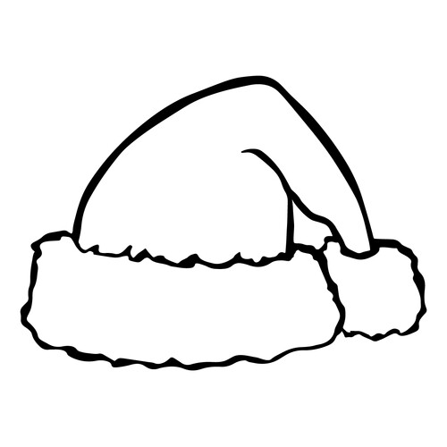 Santa Hat Coloring Page free printable New Year Coloring Pages for Kids coloring page