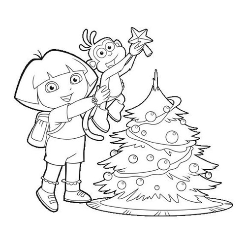 Página para colorear: Decoración del árbol de Navidad dibujo para colorear gratis de Páginas para colorear de Año Nuevo para niños