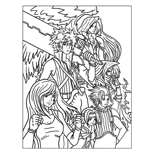 Página para colorear «Final Fantasy VII» dibujo para colorear gratis de Páginas para colorear de anime