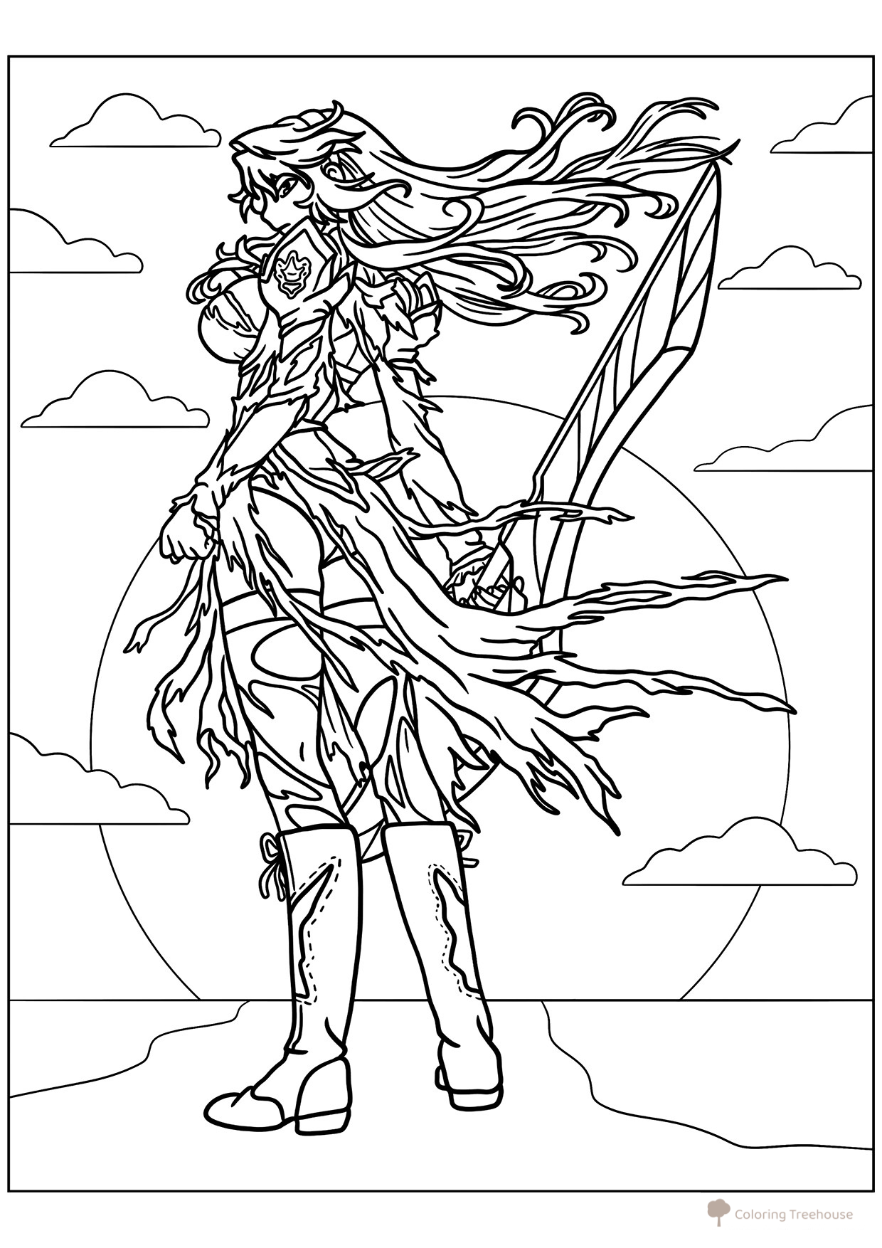 Página para colorear «Сателлайза Эль-Бриджит из Заморозки» dibujo para colorear gratis de Páginas para colorear de anime