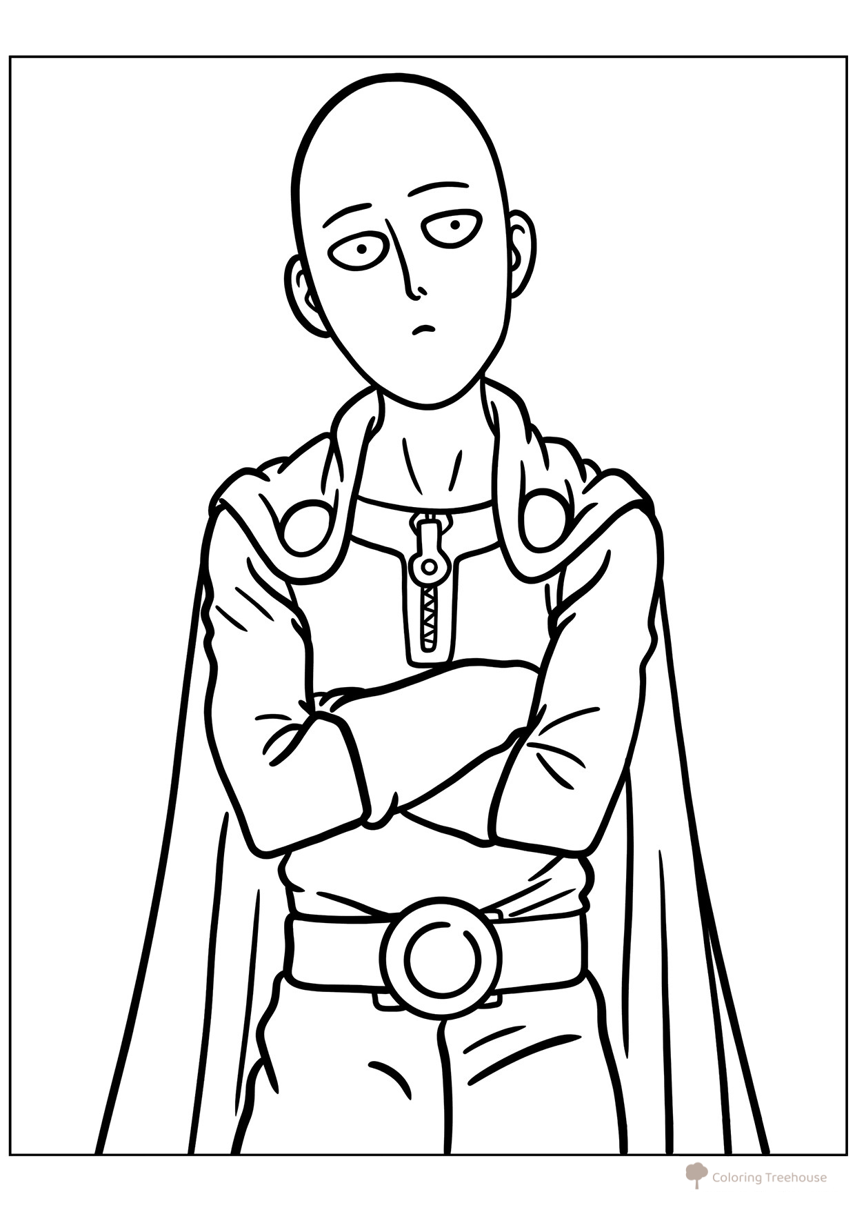 Página para colorear «Saitama, apodado One-Punch Man» dibujo para colorear gratis de Páginas para colorear de anime