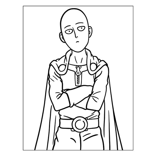 Página para colorear «Saitama, apodado One-Punch Man» dibujo para colorear gratis de Páginas para colorear de anime