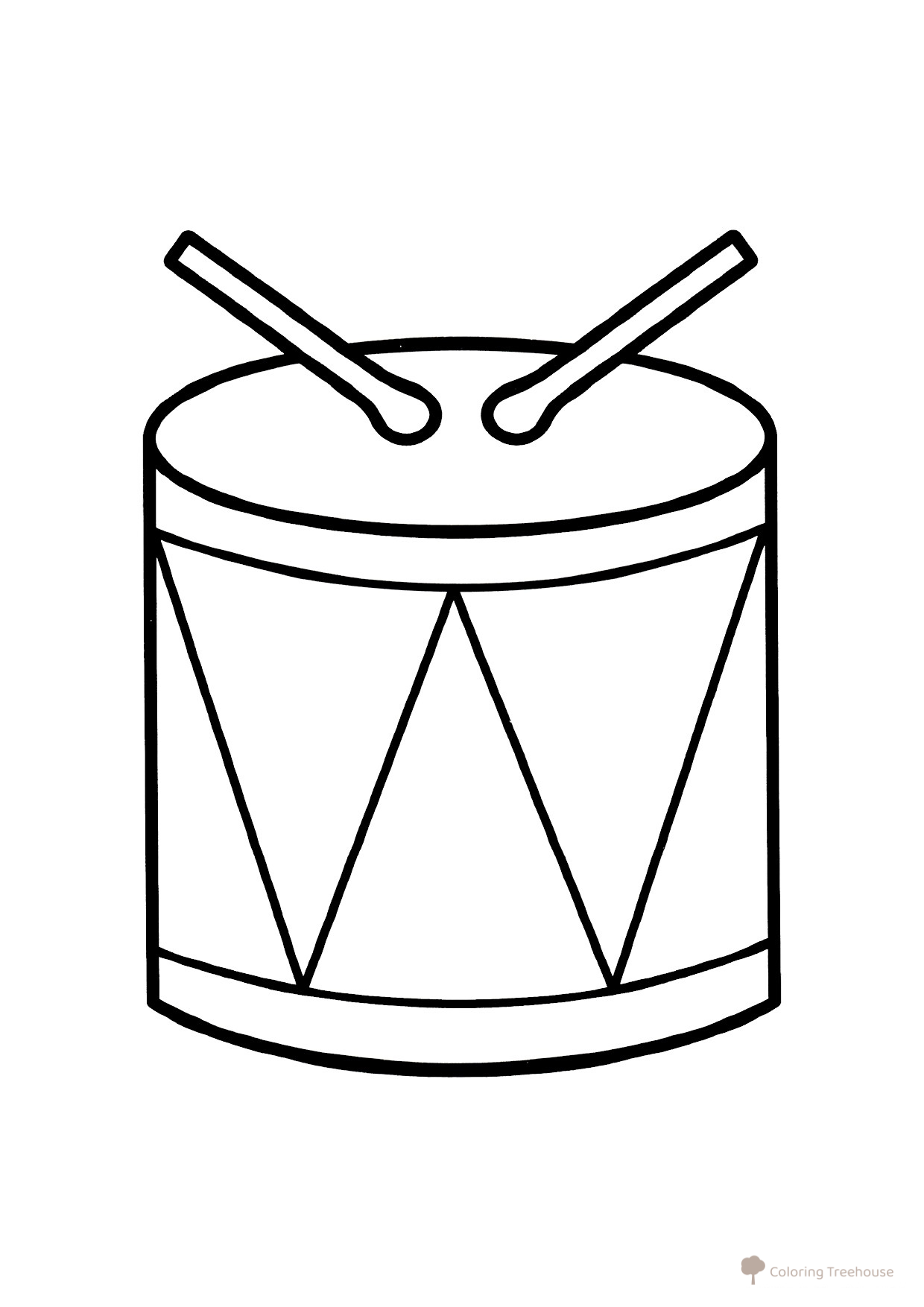 Drum Coloring Page for Little Ones free printable New Year Coloring Pages for Little Kids coloring page