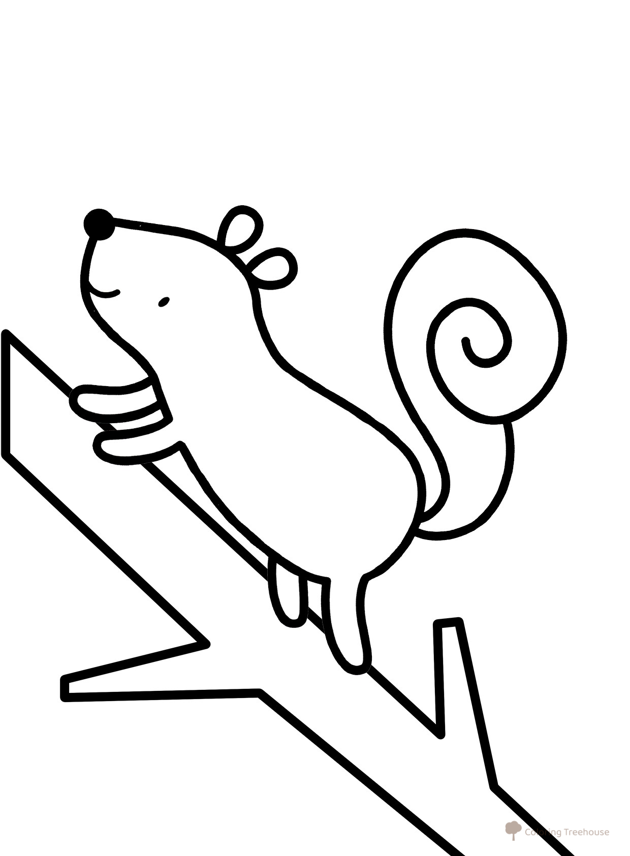Página para colorear: Ardillita para los más pequeños en Año Nuevo dibujo para colorear gratis de Páginas para colorear de Año Nuevo para los más pequeños