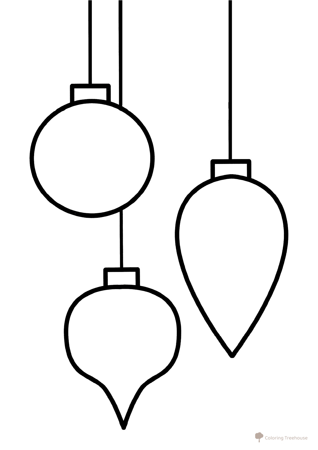 Página para colorear: Adornos de Navidad para los más pequeños dibujo para colorear gratis de Páginas para colorear de Año Nuevo para los más pequeños