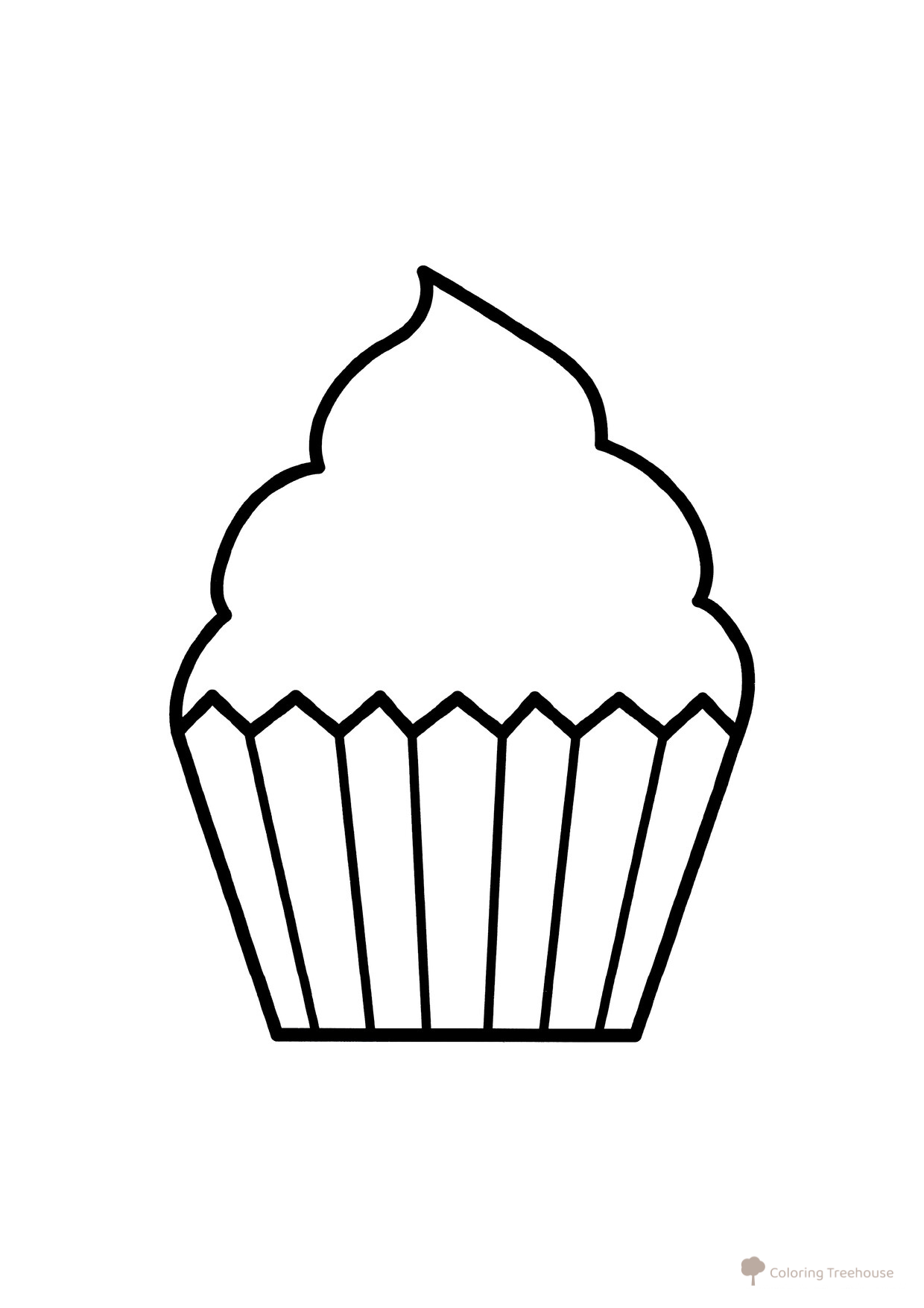 Página para colorear: Cupcake de Año Nuevo para niños pequeños dibujo para colorear gratis de Páginas para colorear de Año Nuevo para los más pequeños