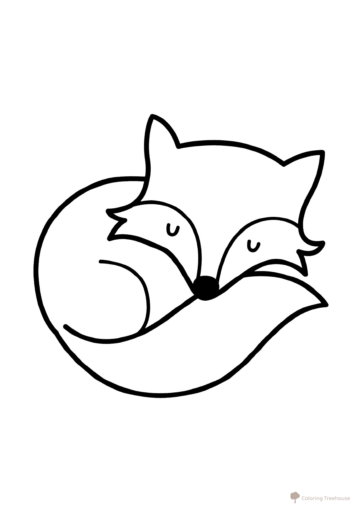 Página para colorear: Zorrito para niños pequeños en Año Nuevo dibujo para colorear gratis de Páginas para colorear de Año Nuevo para los más pequeños