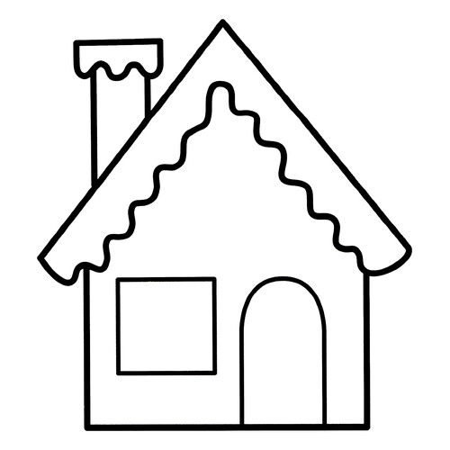 Gingerbread House Coloring Page for Little Ones free printable New Year Coloring Pages for Little Kids coloring page