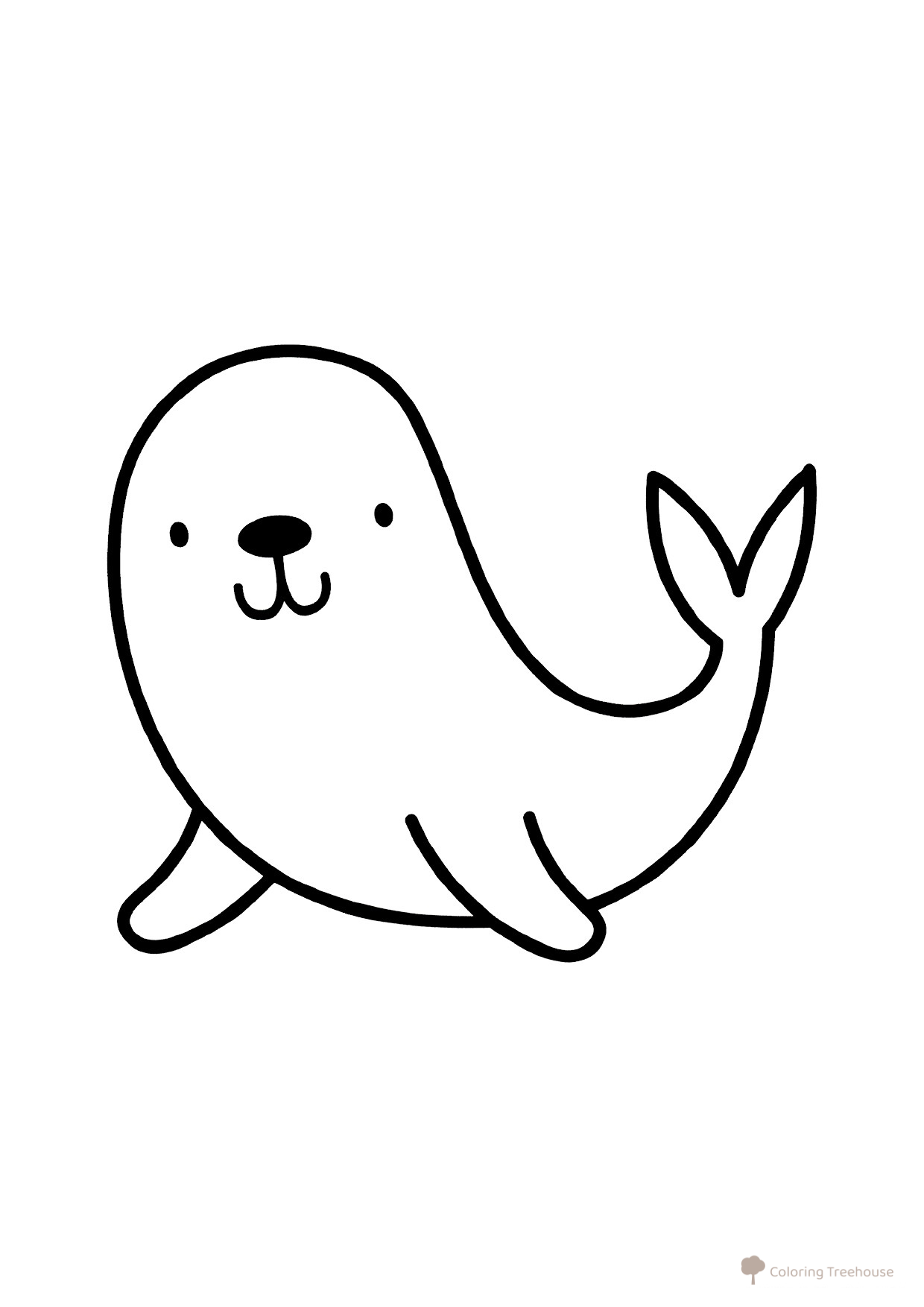 Seal Coloring Page for Toddlers — New Year free printable New Year Coloring Pages for Little Kids coloring page
