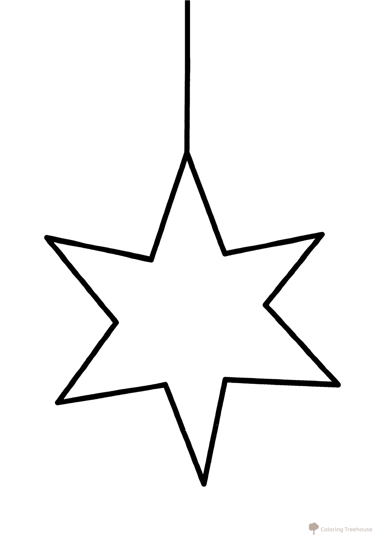 Christmas Tree Star Coloring Page for Toddlers free printable New Year Coloring Pages for Little Kids coloring page