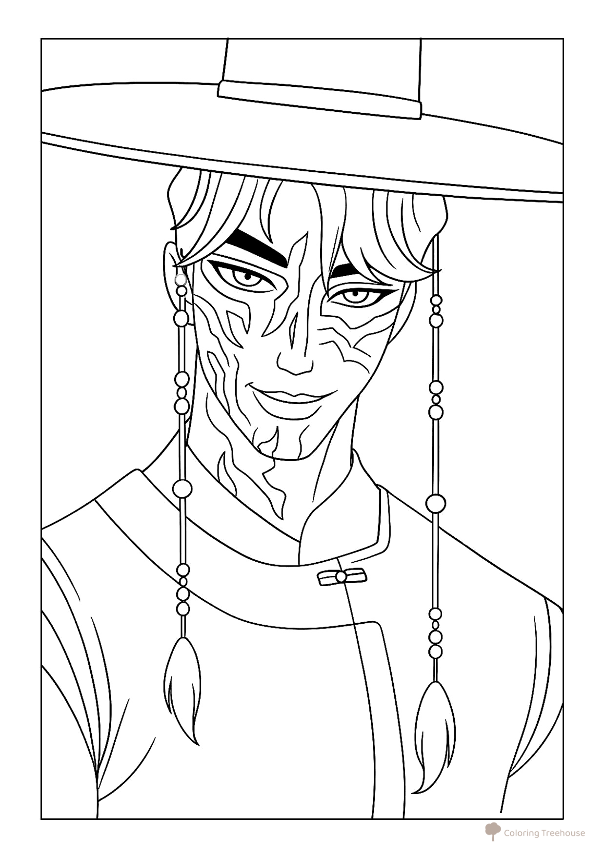 Página para colorear «Djinu en forma de demonio» dibujo para colorear gratis de Páginas para colorear de Hantrix — Cazadoras de demonios K-pop