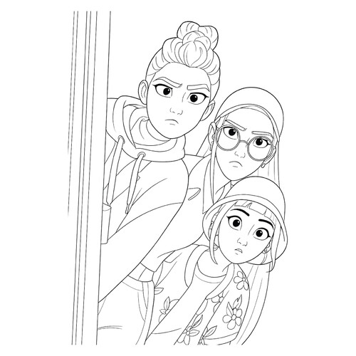Página para colorear «Hantriks espían a Sadzha Boyz» dibujo para colorear gratis de Páginas para colorear de Hantrix — Cazadoras de demonios K-pop