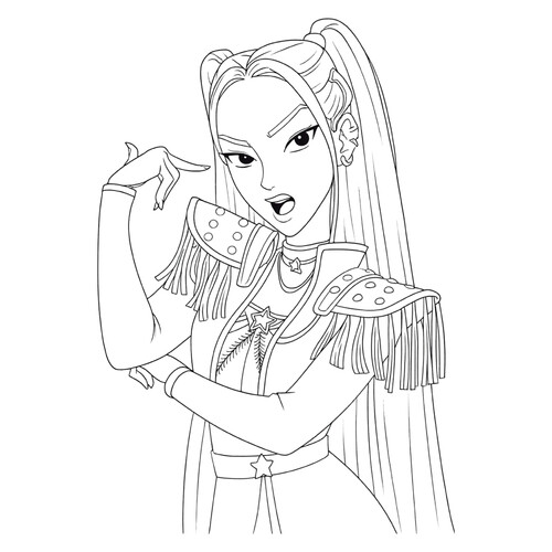 Página para colorear: Mira de Hantriks dibujo para colorear gratis de Páginas para colorear de Hantrix — Cazadoras de demonios K-pop