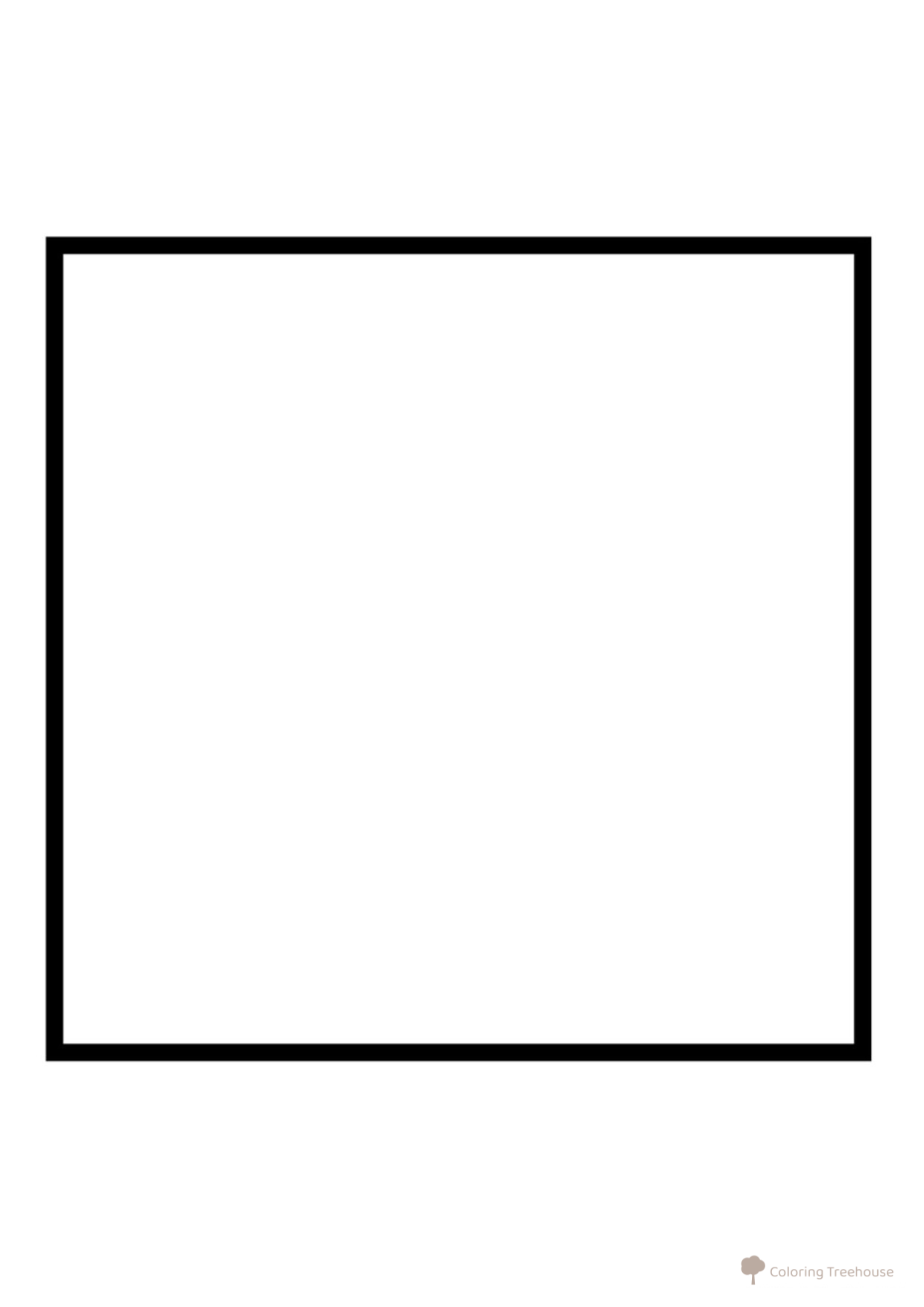 Página para colorear: Cuadrado para los más pequeños dibujo para colorear gratis de Páginas para colorear de objetos y el entorno para los más pequeños