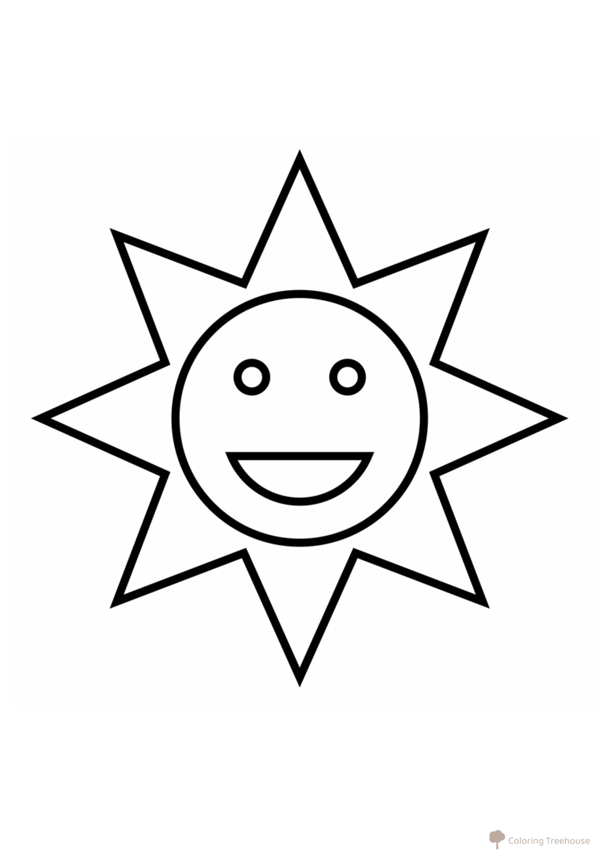 Página para colorear: Sol para los más pequeños dibujo para colorear gratis de Páginas para colorear de objetos y el entorno para los más pequeños