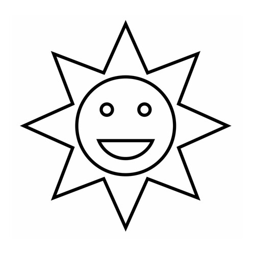 Página para colorear: Sol para los más pequeños dibujo para colorear gratis de Páginas para colorear de objetos y el entorno para los más pequeños