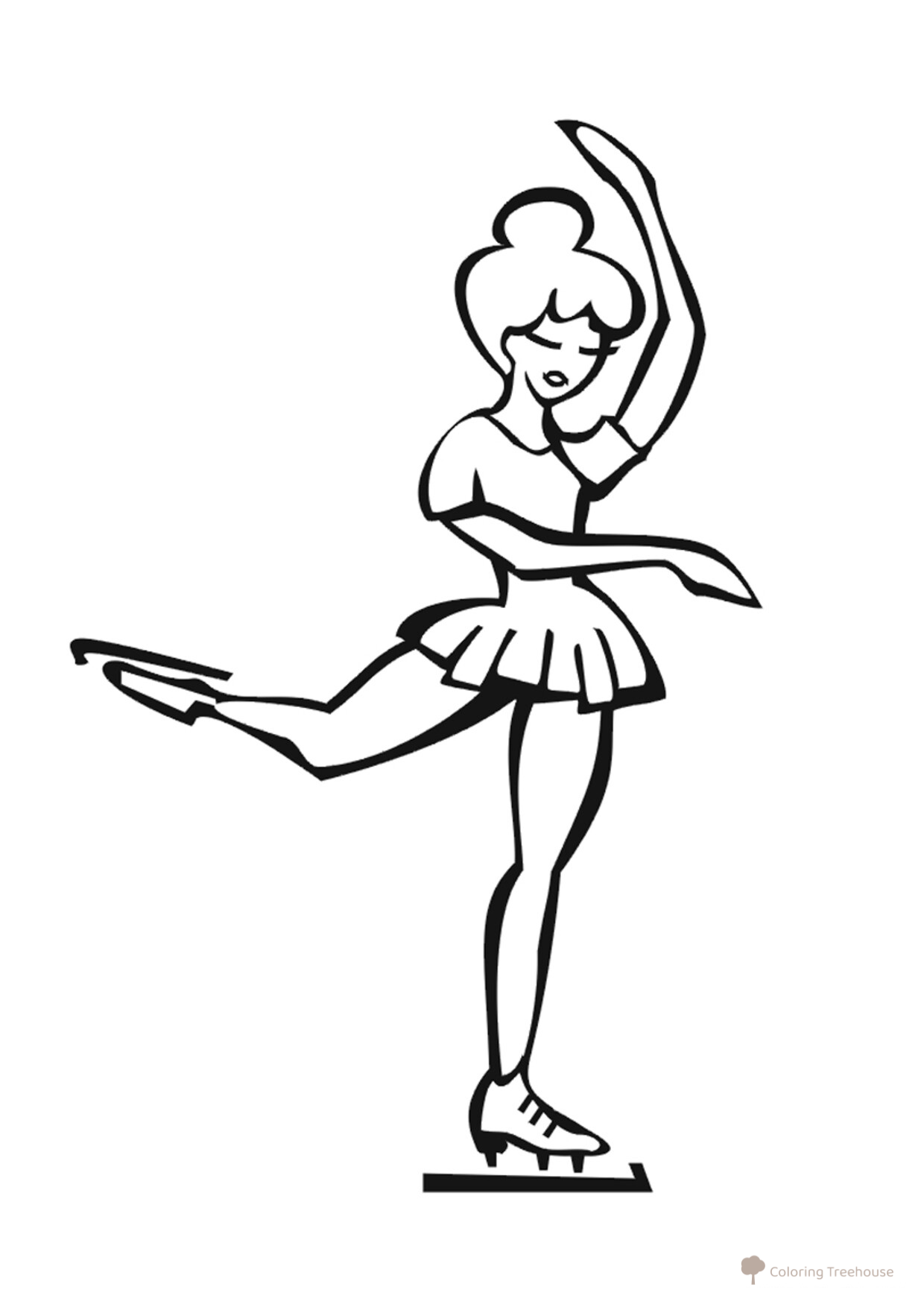 Figure Skating Coloring Page free printable Olympic Games and Mascot Coloring Pages coloring page