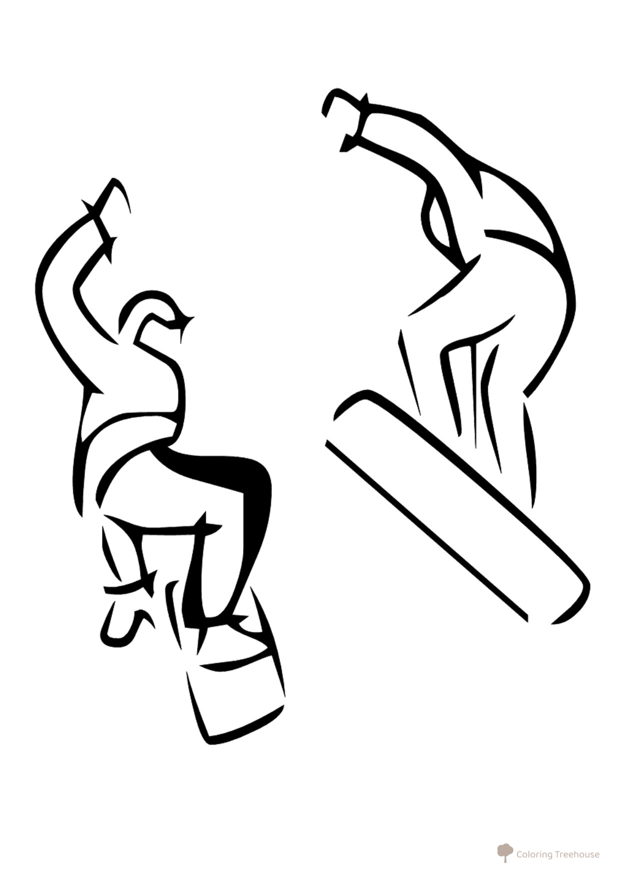 Página para colorear: Snowboard dibujo para colorear gratis de Páginas para colorear de los Juegos Olímpicos y sus mascotas