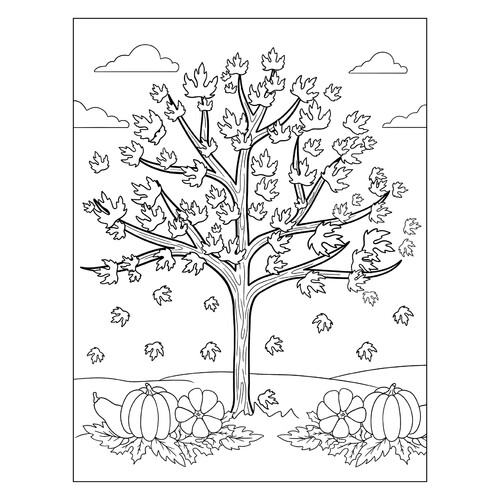 Tree Losing Leaves Coloring Page free printable Autumn Coloring Pages coloring page