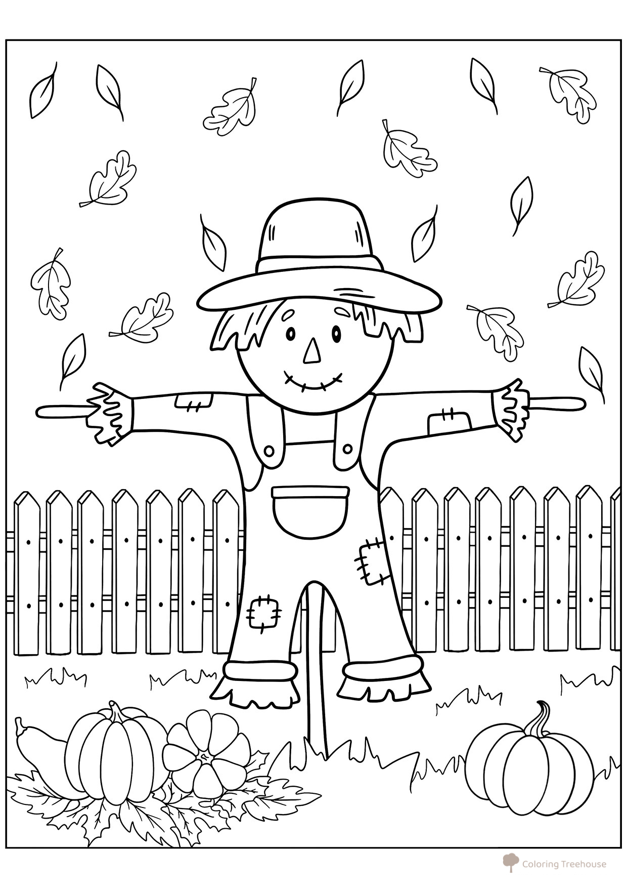 Раскраска Осеннее чучело dibujo para colorear gratis de Páginas para colorear: Otoño
