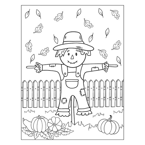 Раскраска Осеннее чучело dibujo para colorear gratis de Páginas para colorear: Otoño