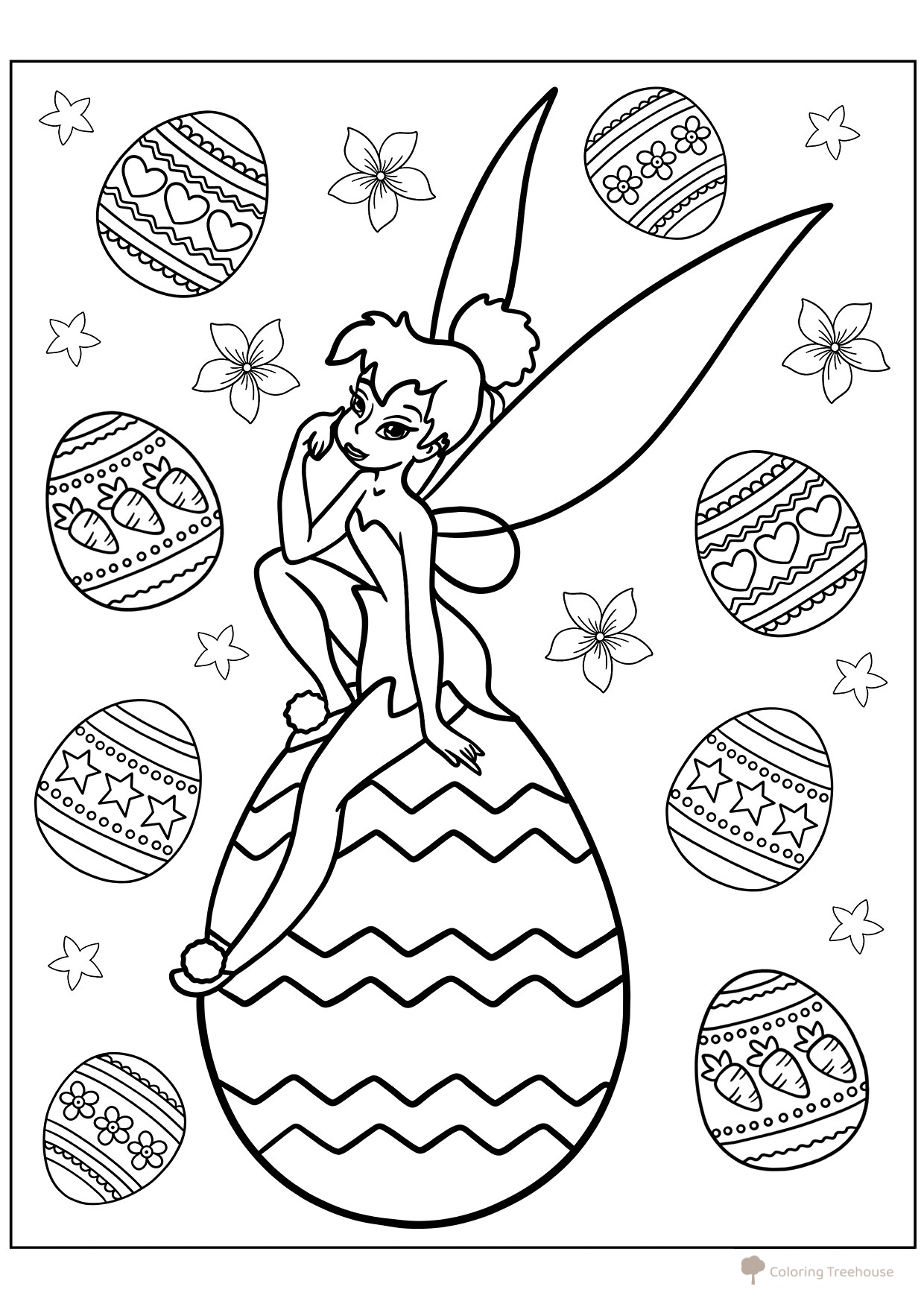 Colorear «Hada de Pascua» dibujo para colorear gratis de Pascua — páginas para colorear
