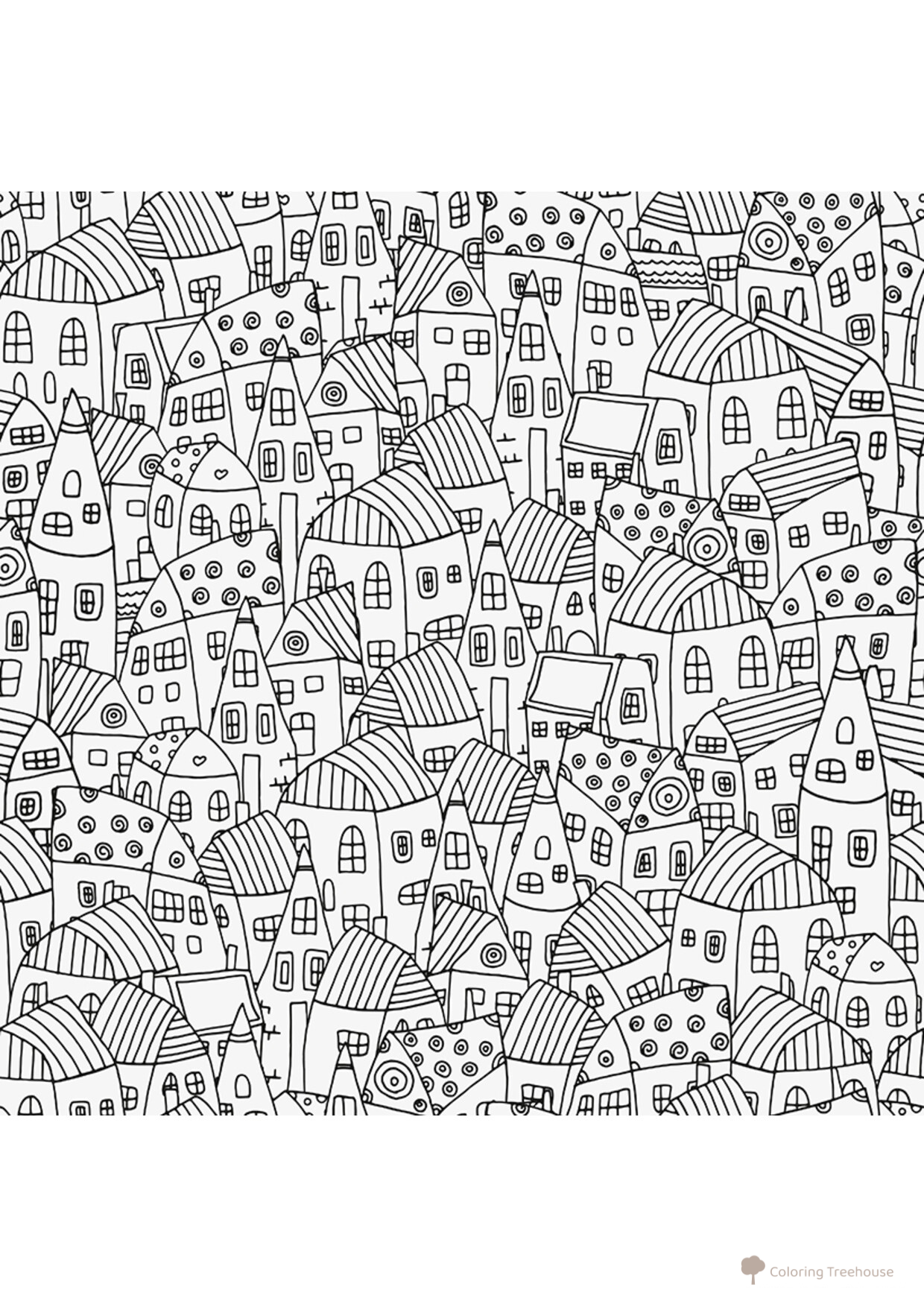 Libro para colorear Antiestrés: Metrópoli dibujo para colorear gratis de Anti-Stress Coloring Pages
